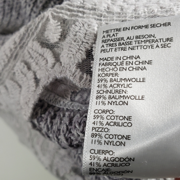 Pins and Needles Grey Long Sleeve Scoop Neck Sweater Grey Lace Hemline Size M - Picture 5 of 6